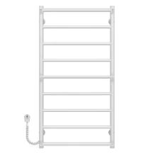 Полотенцесушитель электрический Ladder П9 500х1000 Deffi нержавеющая сталь (Белый, EF16, Левое подключение)