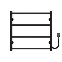 Полотенцесушитель электрический Ladder П4 400х500 Deffi нержавеющая сталь (Черный, EF16, Правое подключение)