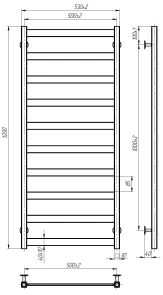 Рушникосушарка електрична Harmony П10 500х1200 Deffi фарбована сталь (Білий, WD04, Ліве підключення) №3