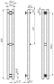 Рушникосушарка електрична Maxi П3 70х1000 Deffi фарбована сталь (Білий, WD03) №3