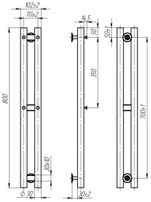 Рушникосушарка електрична Maxi П3 70х800 Deffi фарбована сталь (Білий, WD03) №3