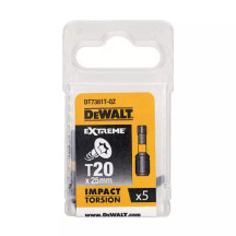 Набір біт DeWALT, ударні, IMPACT TORSION, Torx, Т20, L=25 мм, 5 шт