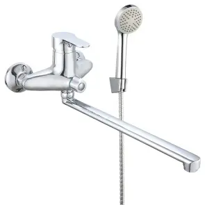 Смеситель для ванны WEZER VRL724-14 с длинным изливом, Ø40, хром №1