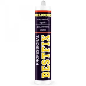 Силиконовый герметик универсальный (санитарный) прозрачный BESTFIX GP Acetic SiliconeSealant Clear 280гр №1