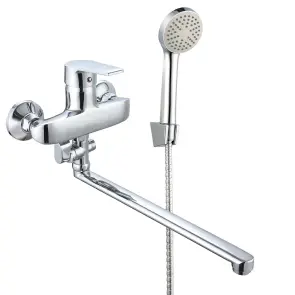 Змішувач для ванни WEZER VRL611-10 з довгим виливом і девіатором, Ø35, хром №1