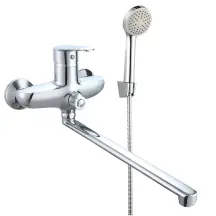 Смеситель для ванны WEZER VRL714-07 с длинным изливом, Ø40, хром