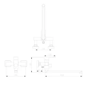 Смеситель для ванны WEZER PRO7-02-BLACK поворотный №2