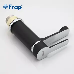 Змішувач для умивальника Frap F1042, чорний/хром №4