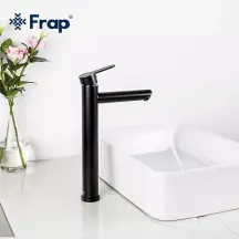 Смеситель для умывальника Frap F10801-62 высокий, черный