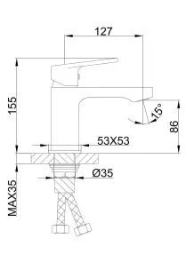 Змішувач для умивальника Frap F1046, хром №6