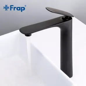 Смеситель для умывальника Frap F1052-57 высокий, черный №2