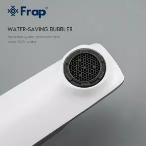 Смеситель для умывальника Frap F1058, белый/хром №5