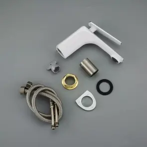 Смеситель для умывальника Frap F1058, белый/хром №6
