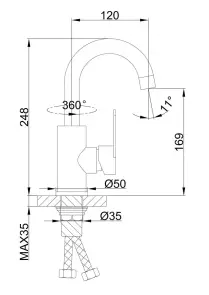 Змішувач для умивальника Frap F1348, сатин №4
