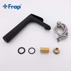 Смеситель для умывальника Frap F1052-57 высокий, черный №7
