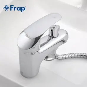 Змішувач для умивальника Frap F1221 з душовою лійкою, хром №2