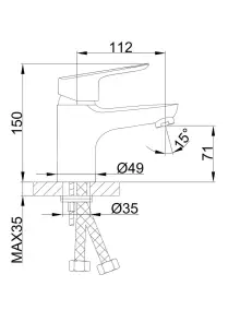 Змішувач для умивальника Frap F10703-B, хром №3