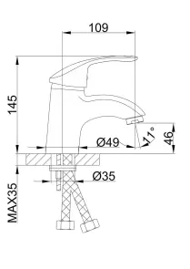 Змішувач для умивальника Frap F1021, хром №7