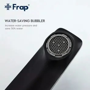 Змішувач для умивальника Frap F1057, чорний/хром №4