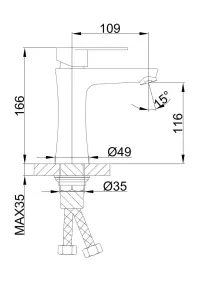 Смеситель для умывальника Frap F1048, сатинированный №6