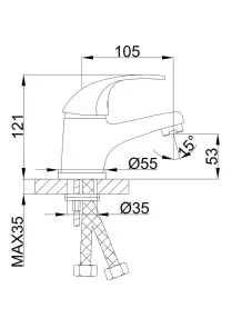 Смеситель для умывальника Frap F1003, хром №5