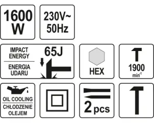Отбойный молоток сетевой YATO 1600 Вт №5