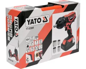 Гайковерт ударнийакумуляторний YATO Li-Ion 18 В 2 Агод 300 Нм + 4 насадки №7