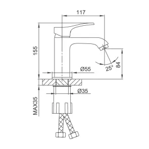 Смеситель для умывальника Frap F1075 №3