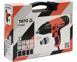Гайковерт ударний мережевий YATO 1/2" 450 Вт 450 Нм 3300 об/хв + 4 головки і кейс №7