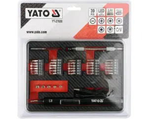 Викрутка акумуляторна з набором біт YATO Li-Ion 3.6В 450 мАгод LED-підсвітка HEX-1/4" 39 шт + кейс №5
