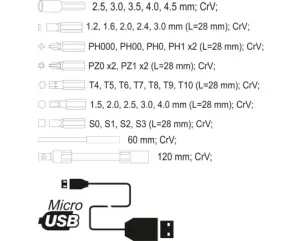 Викрутка акумуляторна з набором біт YATO Li-Ion 3.6В 450 мАгод LED-підсвітка HEX-1/4" 39 шт + кейс №6