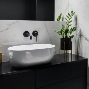 Встраиваемый смеситель WEZER EKO10A-01-ВLACK для раковины, нержавеющая сталь, черный №2