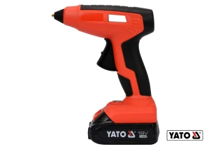 Пістолет клейовий акумуляторний YATO Li-Ion 18 В 2 Агод для стержнів Ø11 мм 25 г/хв + 3 стержня №3