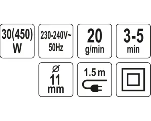 Пістолет клейовий мережевий YATO для стержнів Ø=11 мм, 450 Вт №4