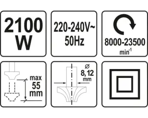 Фрезер YATO 2100 Вт 8-12 мм 55 мм №4