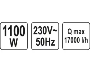 Насос для грязной воды YATO 1100 Вт 14000 л/ч 10 м №5