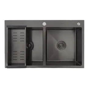 Кухонная мойка GAPPO GS8350-6 накладная 830x500 мм,Нержавеющая сталь, PVD поверхность №1