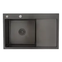 Кухонная мойка GAPPO GS7850-6L накладная 780x500 мм, PVD поверхность, левая чаша