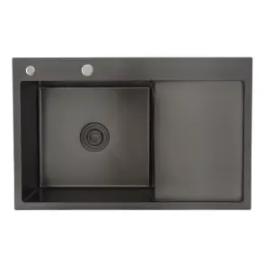 Кухонна мийка GAPPO GS7850-6L накладне 780x500 мм, поверхня PVD, чаша ліва №1