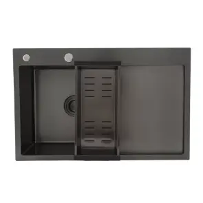 Кухонна мийка GAPPO GS7850-6L накладне 780x500 мм, поверхня PVD, чаша ліва №2