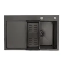 Кухонная мойка GAPPO GS7850-6R накладная 780x500 мм, PVD поверхность, правая чаша