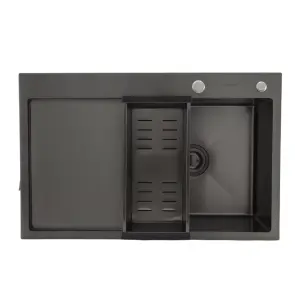 Кухонная мойка GAPPO GS7850-6R накладная 780x500 мм, PVD поверхность, правая чаша №1