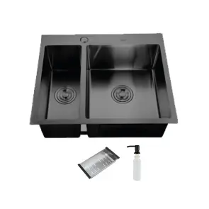 Кухонная мойка ITAL HD575485, 575x485мм,Нержавеющая сталь, черный №1