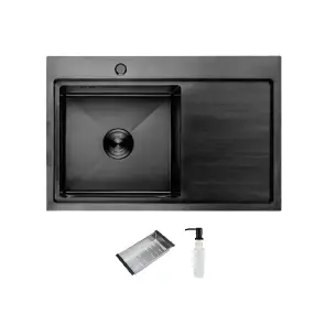Кухонная мойка ITAL HD7850L, 750x500мм,Нержавеющая сталь, левая, черный №1
