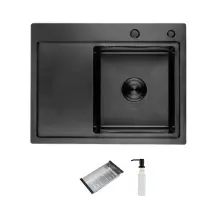 Кухонная мойка ITAL HD6350R, 630x500мм,Нержавеющая сталь, правая, черный