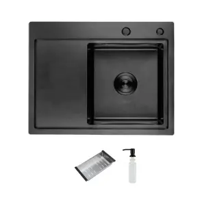 Кухонная мойка ITAL HD6350R, 630x500мм,Нержавеющая сталь, правая, черный №1