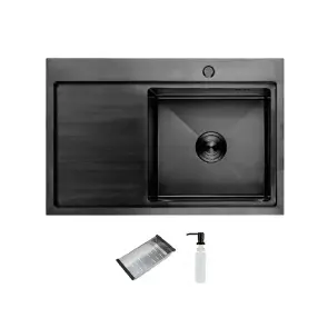 Кухонная мойка ITAL HD7850R, 750x500мм,Нержавеющая сталь, правая, черный №1