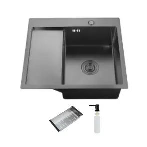 Кухонная мойка ITAL HD5851R, 580x510мм,Нержавеющая сталь, правая, черный №1