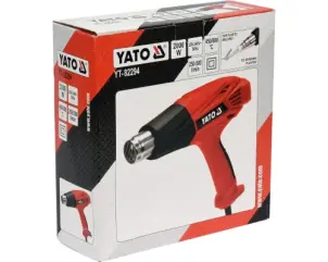 Фен технический YATO 2 кВт 450°/600° 250/500 л/мин регулятор температуры + 4 насадки №5