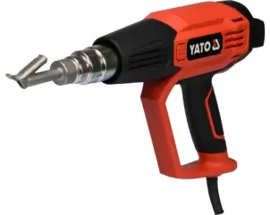 Фен технічний мережевий YATO 2 кВт 50-600° 250-500 л/хв 7 режимів температури + 5 насадки №3